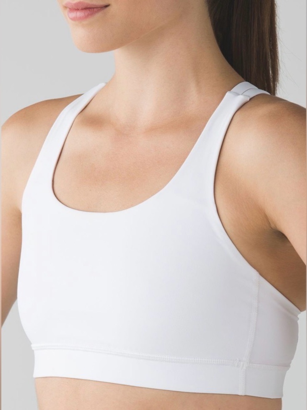 lululemon Energy Bra White Size 8 Medium Support Luxtreme